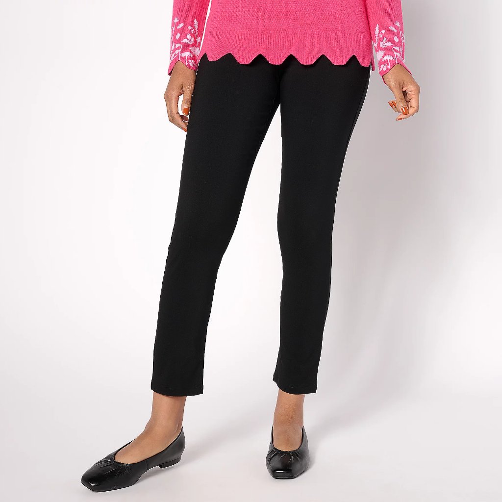 Susan Graver Regular Uptown Stretch Slim Leg Ankle Pants - Black Sz 20w A659656
